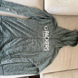 NFL Packers Heather Gray Zip-Up Sweater